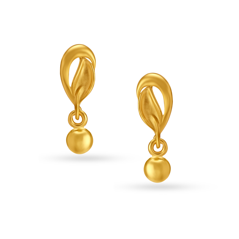 

Subtle Leaf Gold Drop Earrings