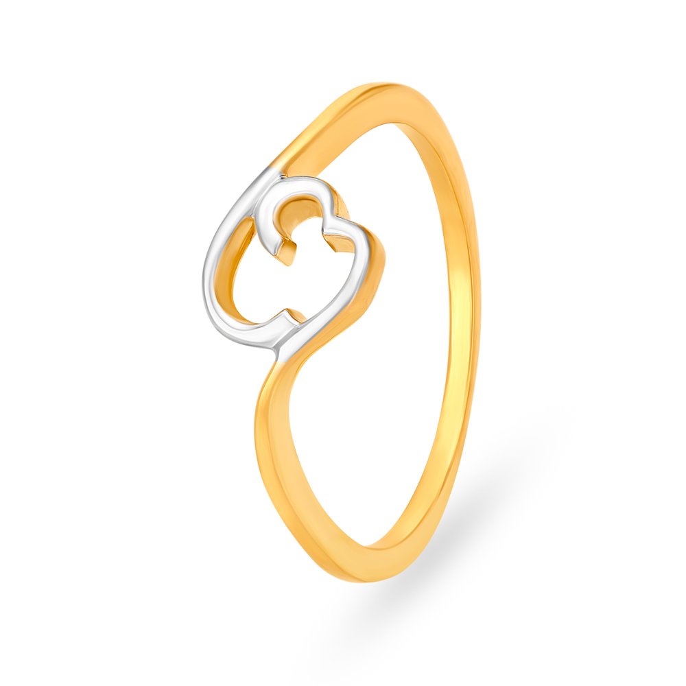 Romantic 22 Karat Yellow Gold Heart Finger Ring