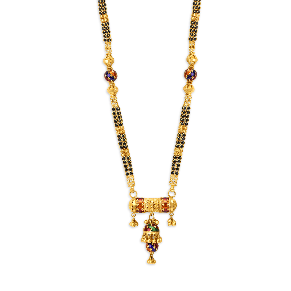 

Brilliant Yellow Gold Enamel Bead Mangalsutra