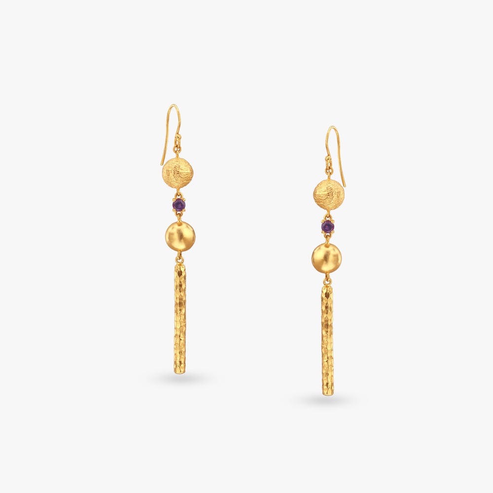 

Elegant Rhythm Gold Drop Earrings