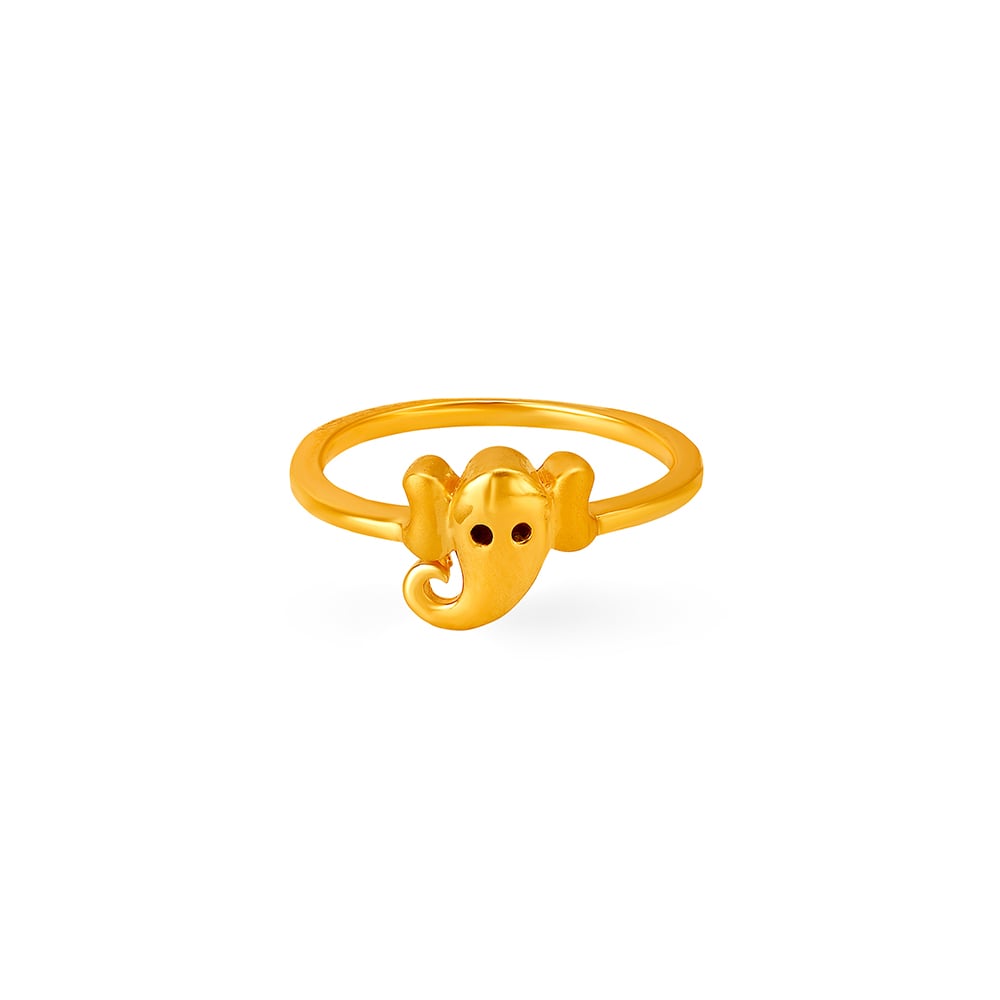 

Lord Ganesh Gold Finger Ring for Kids