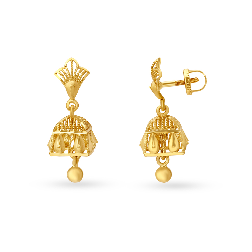 

Brilliant Surreal Gold Jhumkas