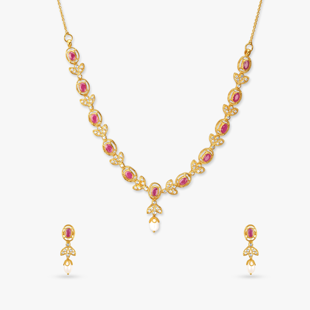 

Heritage Grace Open Polki Necklace Set