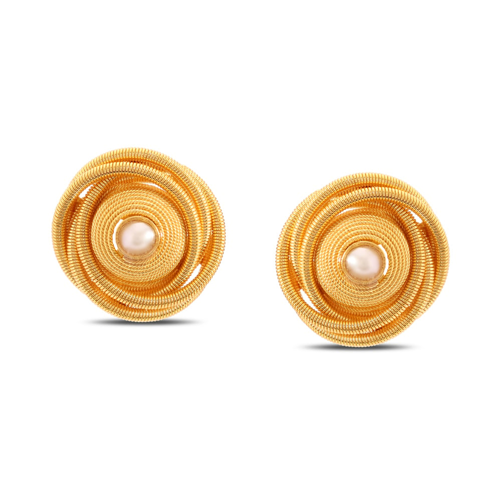 

Spiral Gold Stud Earrings