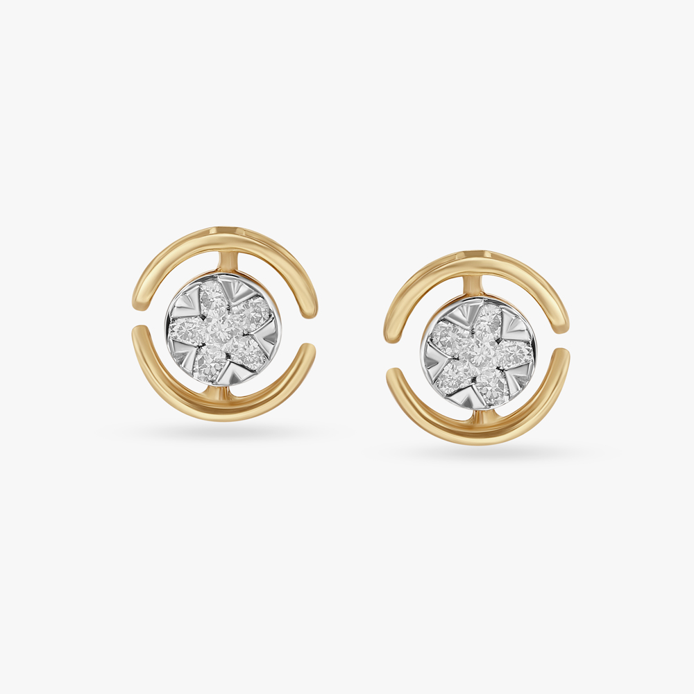 Glamorous Solitaire Diamond Stud Earrings in Rose Gold