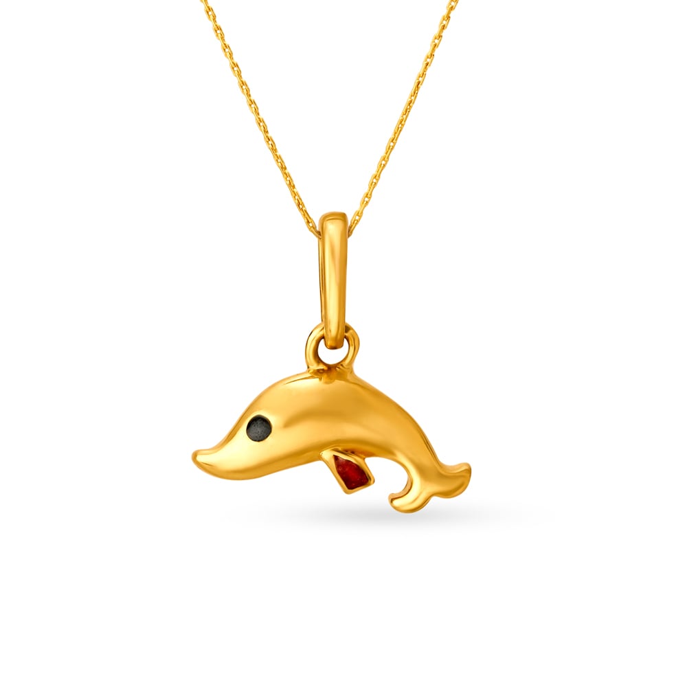 

Buoyant Dolphin Inspired Gold Pendant