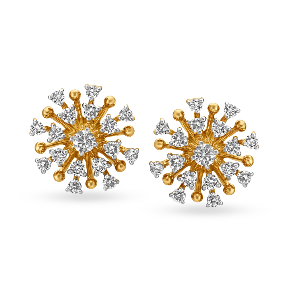 

Sparkling Diamond Solitaire Look Stud Earrings