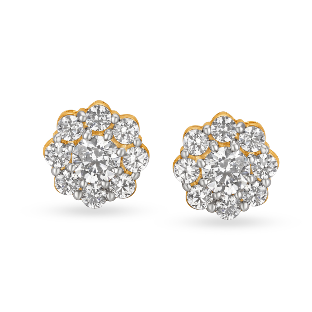 9ct Yellow Gold Huggie Earrings with Cubic Zirconia Stones  Ramsdens  Jewellery