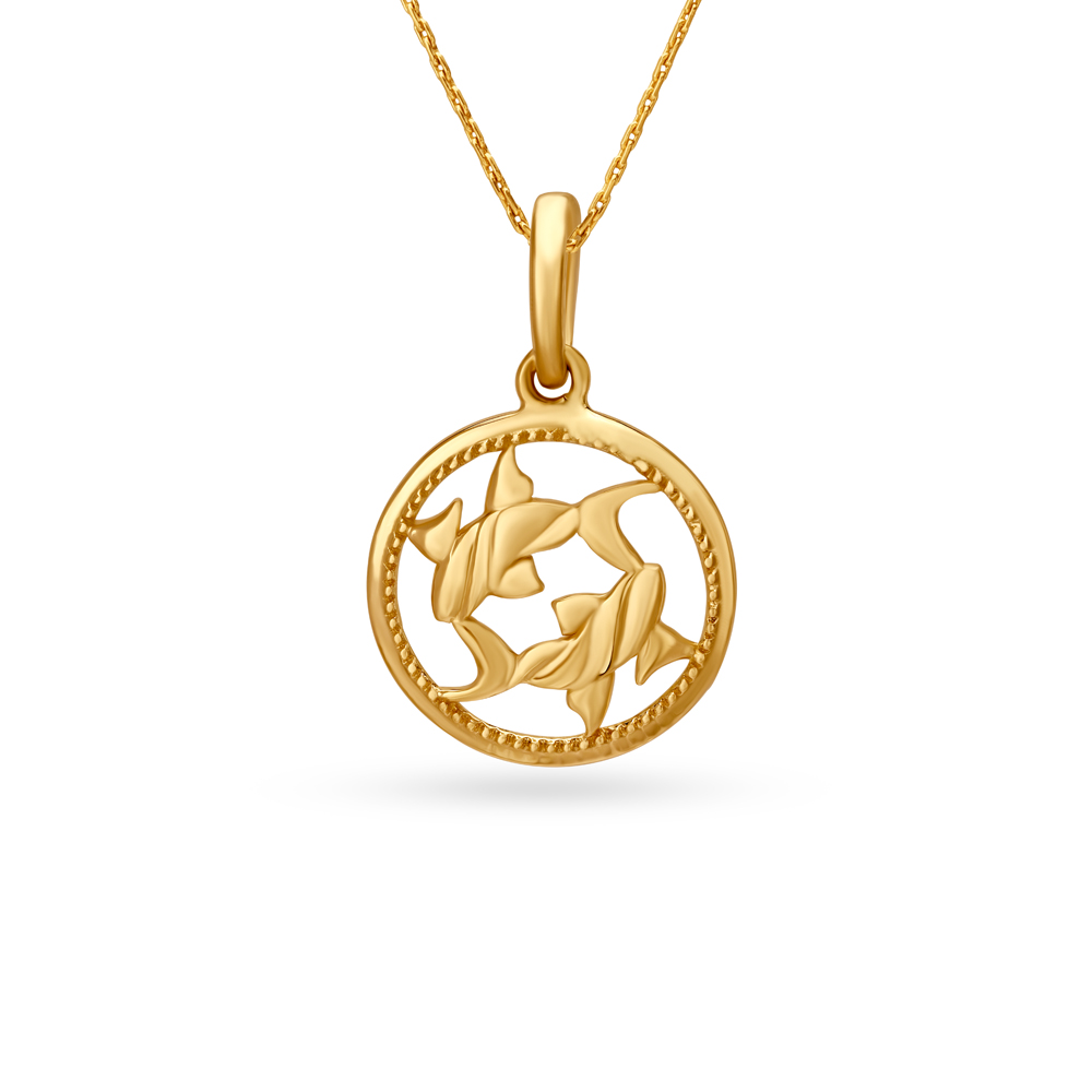 Pisces Zodiac Gold Pendant Necklace | Astrid & Miyu Necklaces