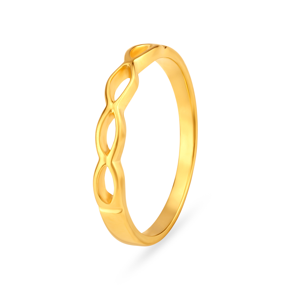 Classy 22 Karat Yellow Gold Intertwine Finger Ring