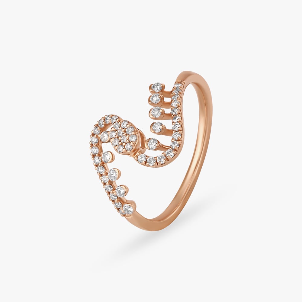 

Shimmering Wavy Diamond Finger Ring