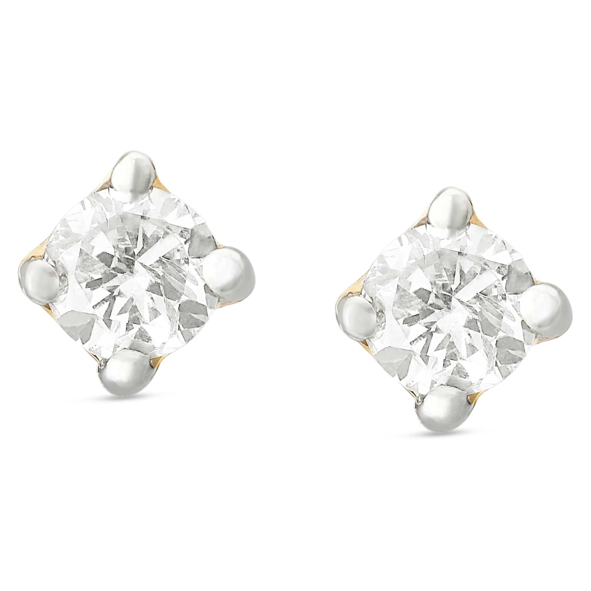 Classic Round Solitaire Diamond Stud Earrings