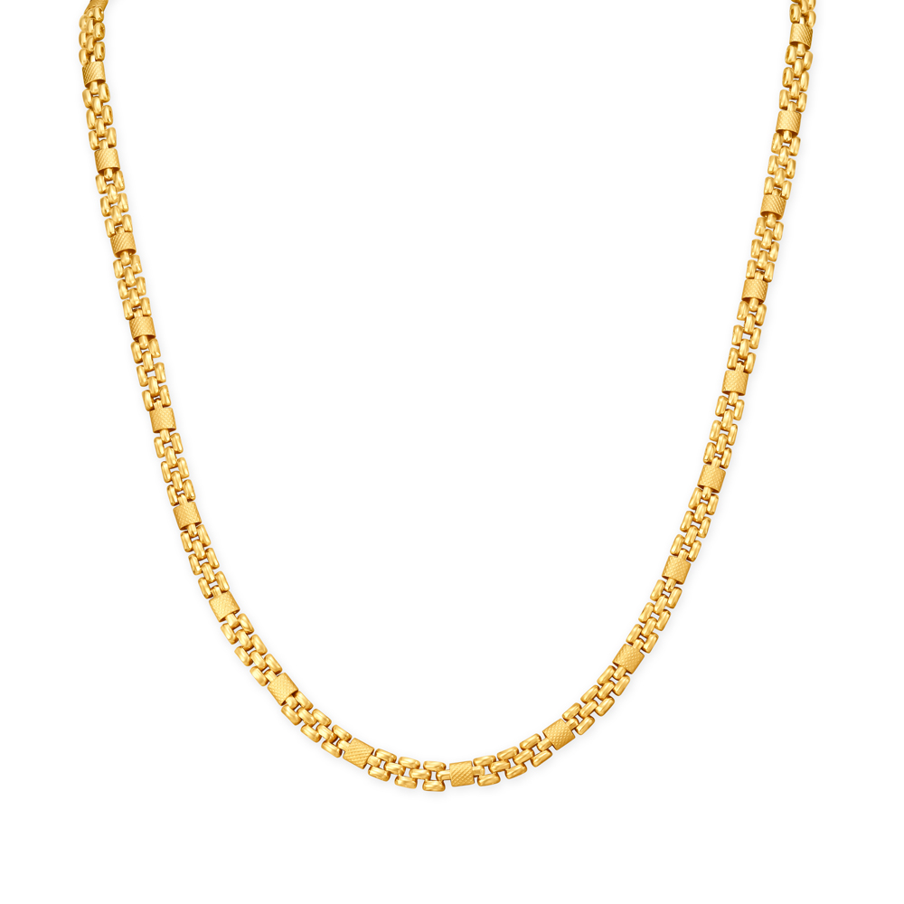 Striking Yellow Gold Square Link Chain