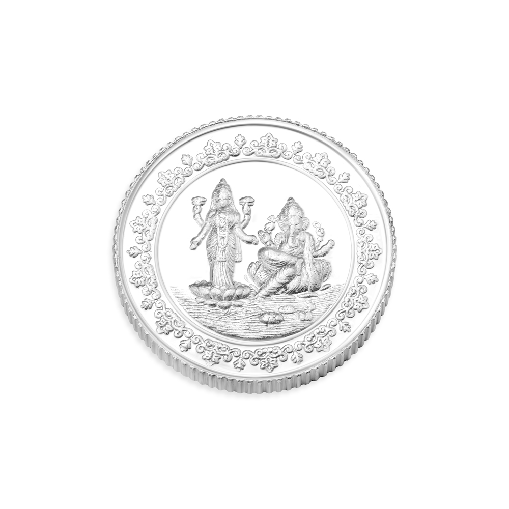 Silver Coin 5 Gram 999 Embossed Laxmi Ganesh ~ CaratCafe – CaratCafeInd