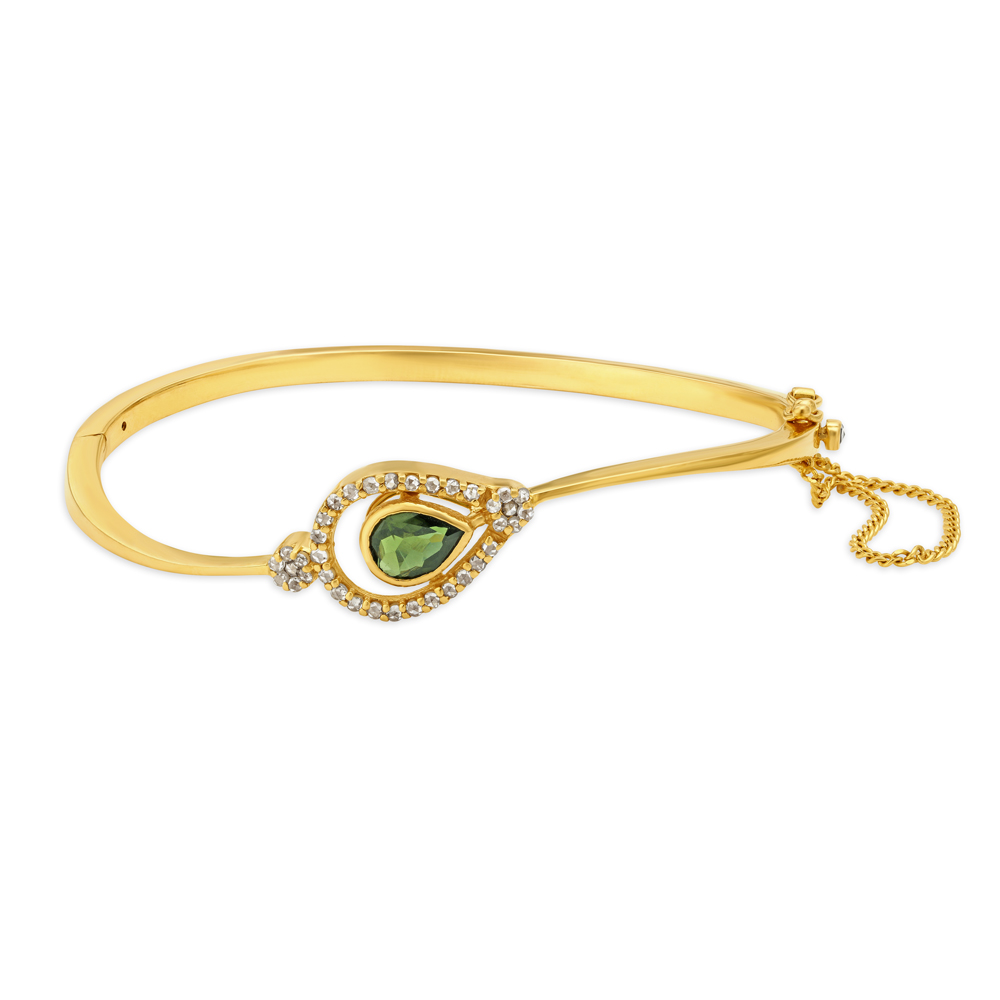 

Enchanting Leaf Heart Gold Bangle