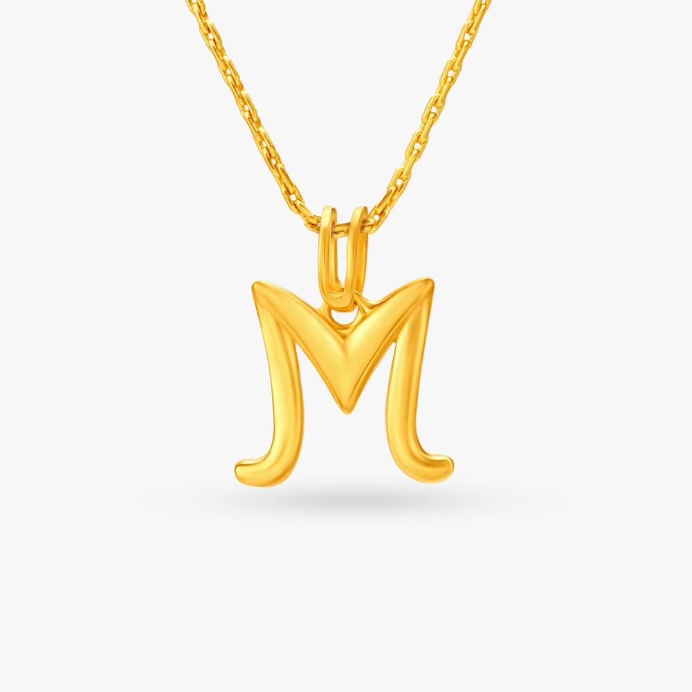 Gold alphabet hot sale pendant tanishq