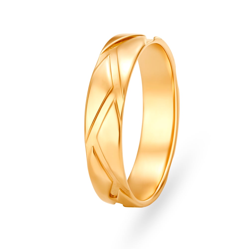 

Striking 22 Karat Yellow Gold Geometric Finger Ring