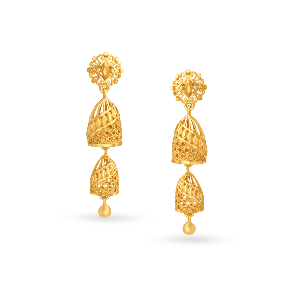 Opulent Cascading Gold Jhumka