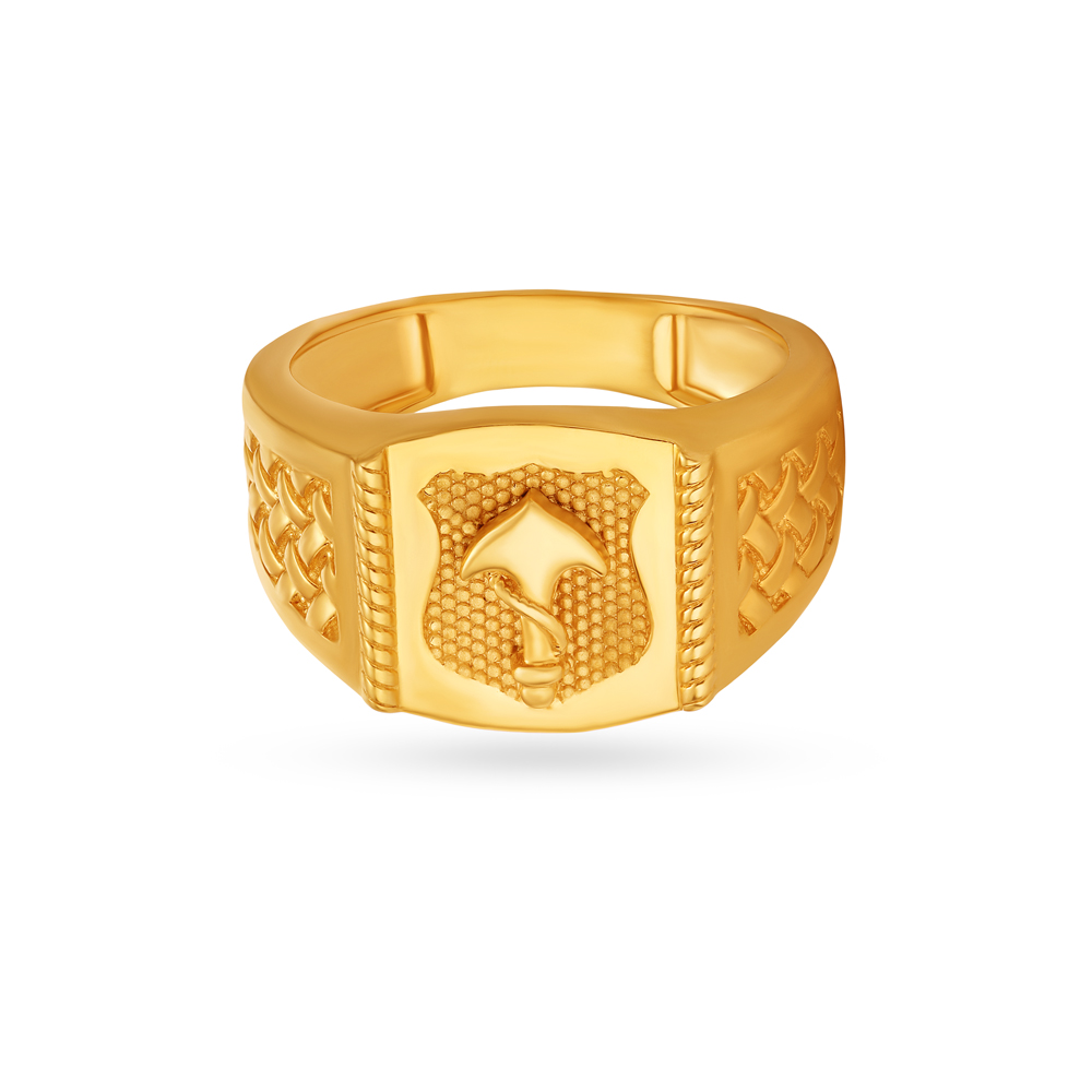 Sailor Anchor Gold Finger Ring For Men