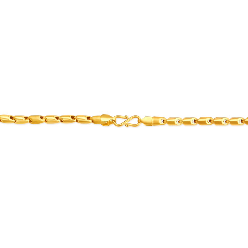 

Splendid 22 Karat Yellow Gold Dual-Texture Link Chain