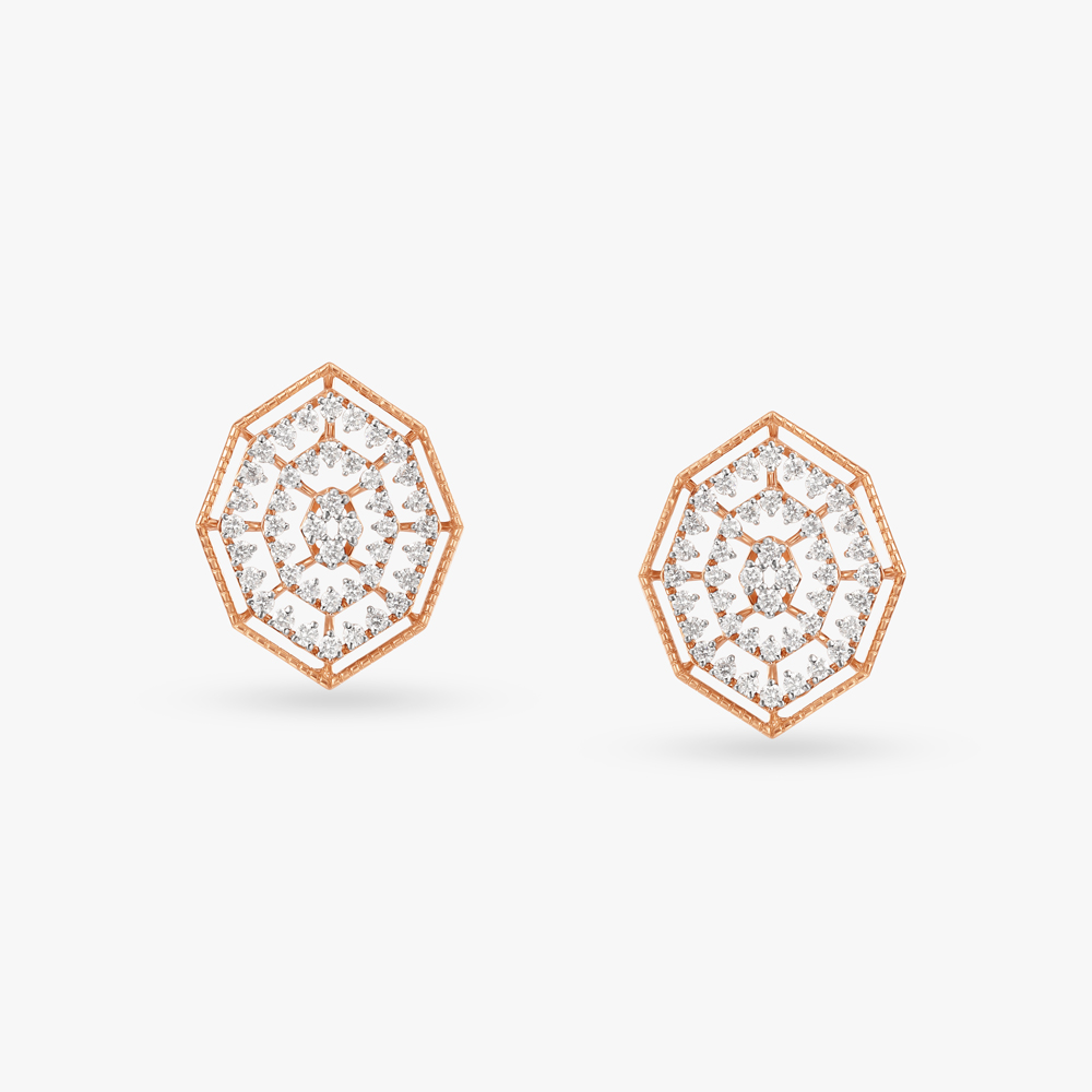 Cluster Diamond Stud Earrings - Yellow Gold – EDGE of EMBER