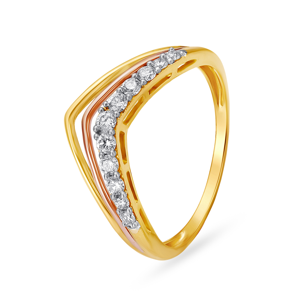 

Majestic 18 Karat Yellow And Rose Gold And Diamond Tiara Ring