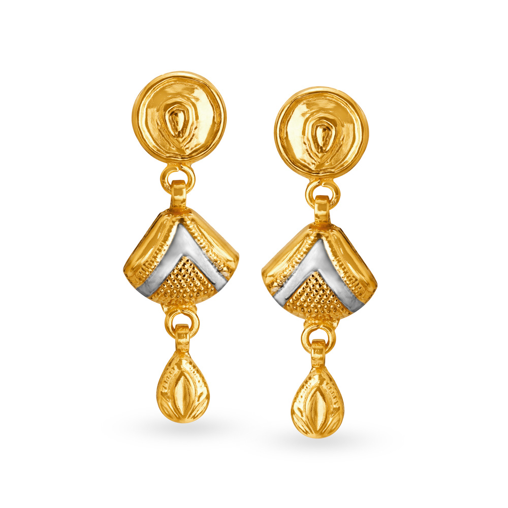 Modern 22 Karat Yellow Gold Trapezoidal Drops