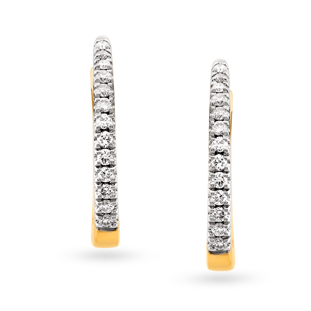 

Sleek Diamond and Gold Hoop Earrings