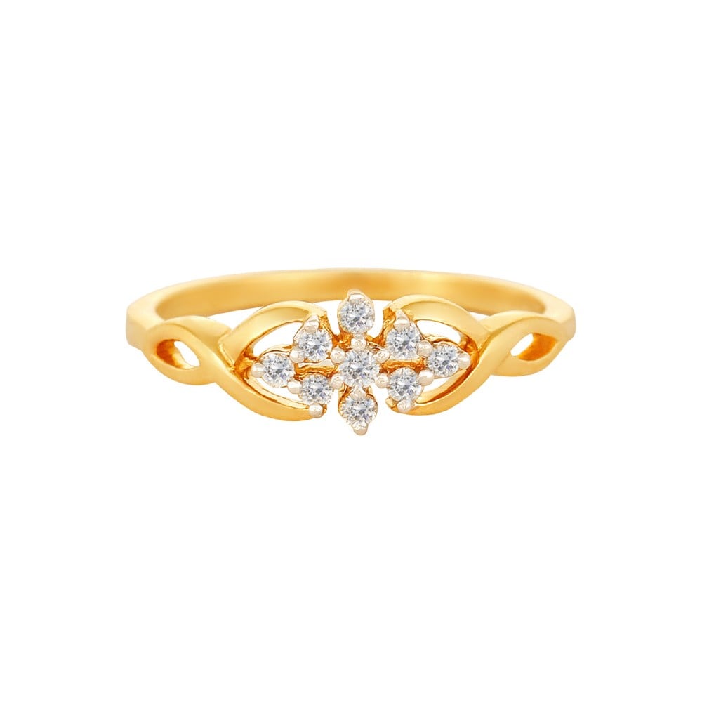 

Celestial 18 Karat Yellow Gold And Diamond Floral Intertwine Ring