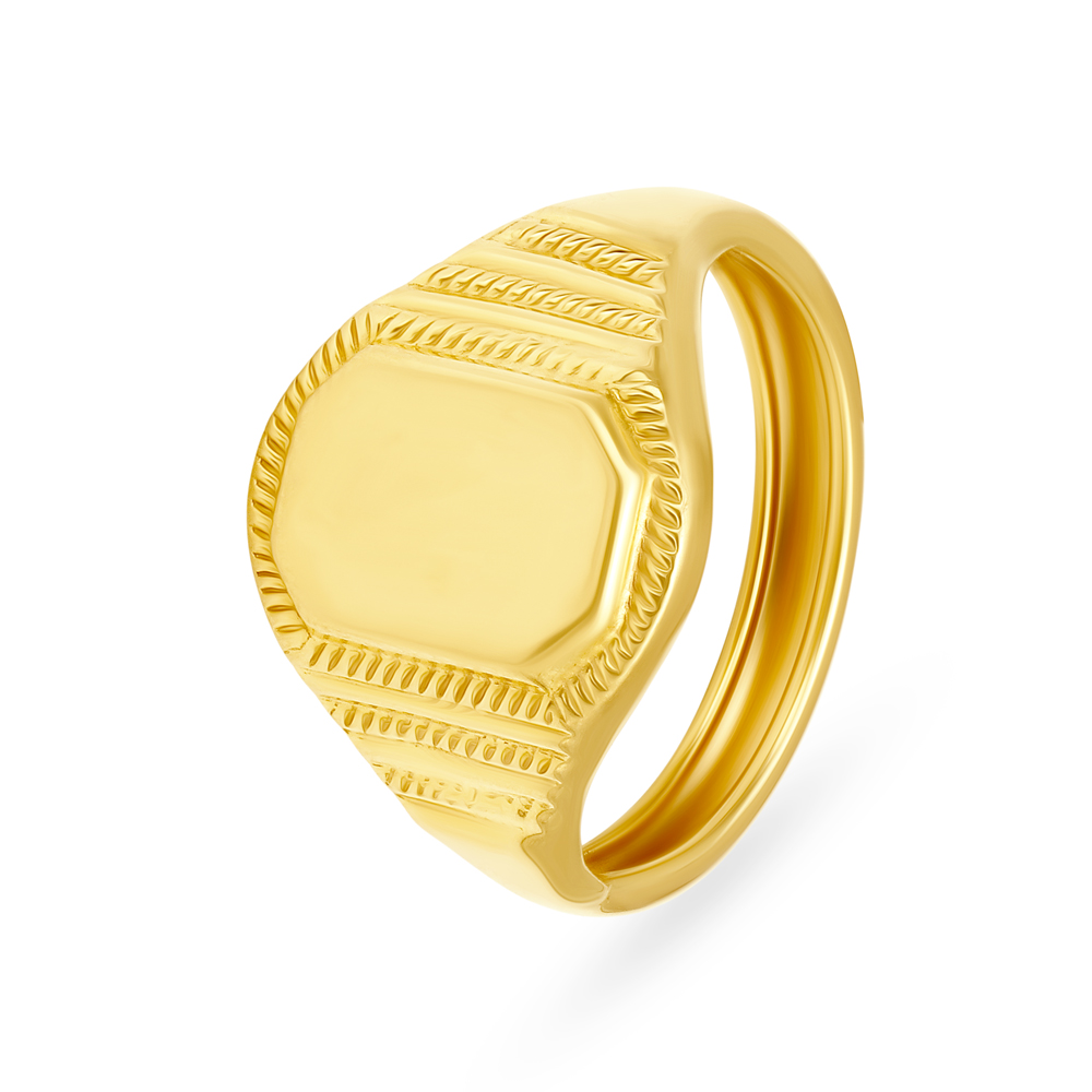 

Sublime 22 Karat Yellow Gold Octagon Finger Ring