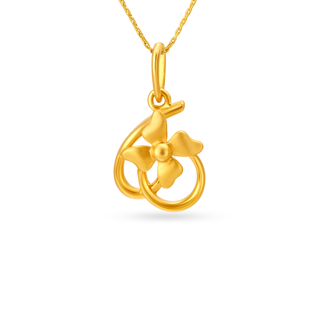 

Modern Floral Gold Pendant