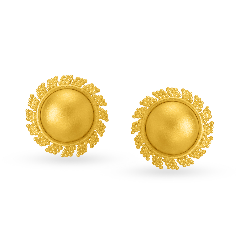 

Celestial Yellow Gold Beaded Stud Earrings