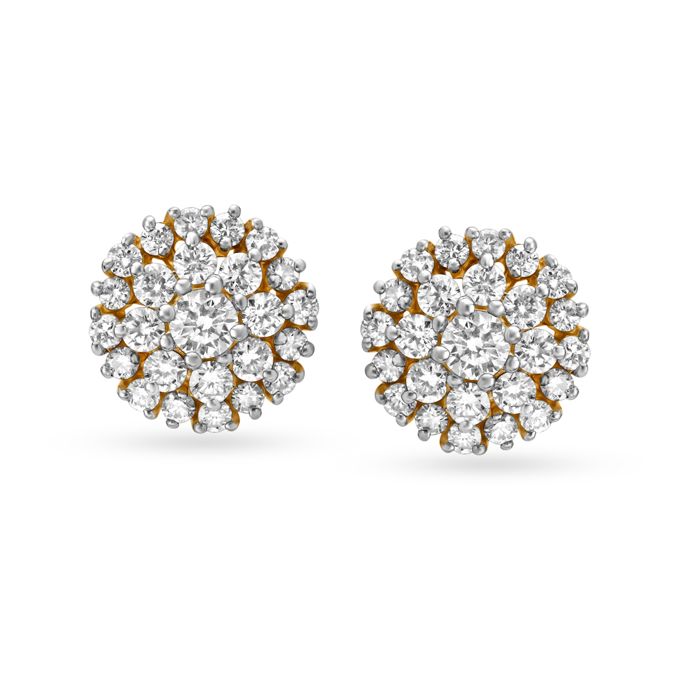 Sparkle Cluster Diamond Stud Earrings Lightweight Designs  CaratLane
