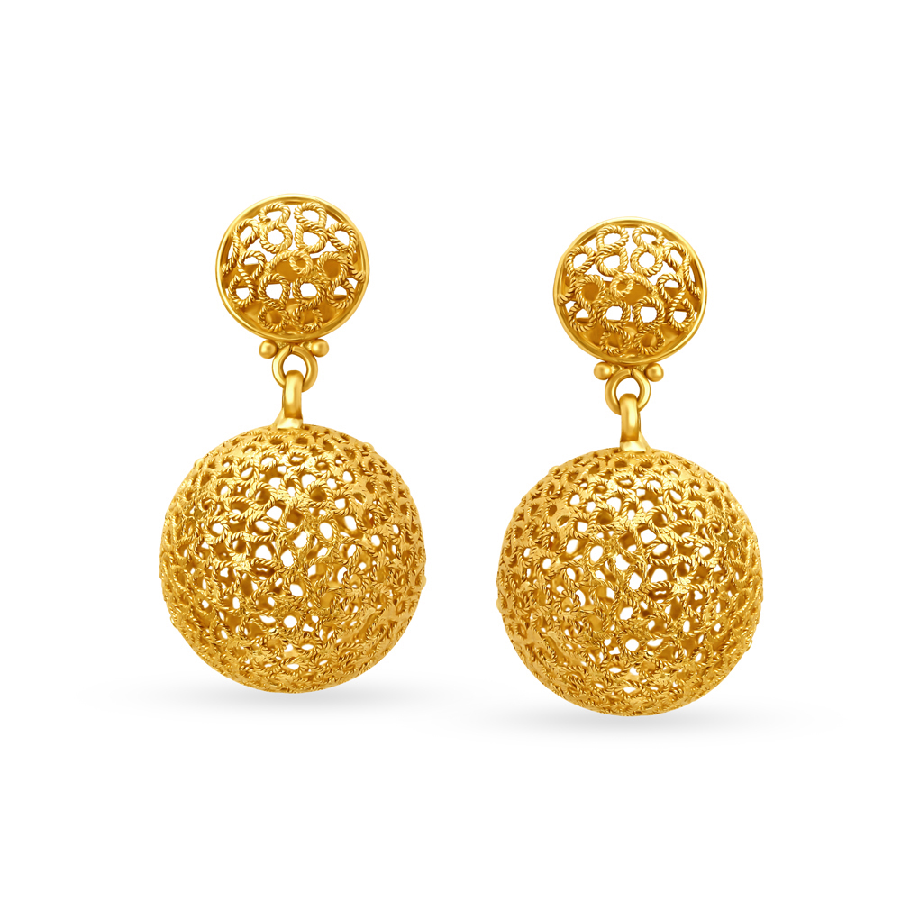 

Majestic Goblet Gold Drop Earrings