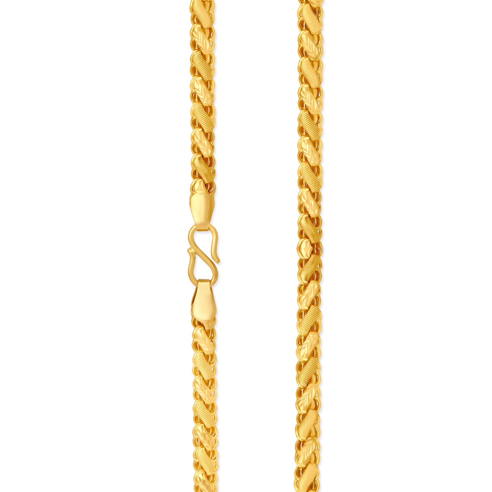 

August 22 Karat Yellow Gold Etched Wave Chain