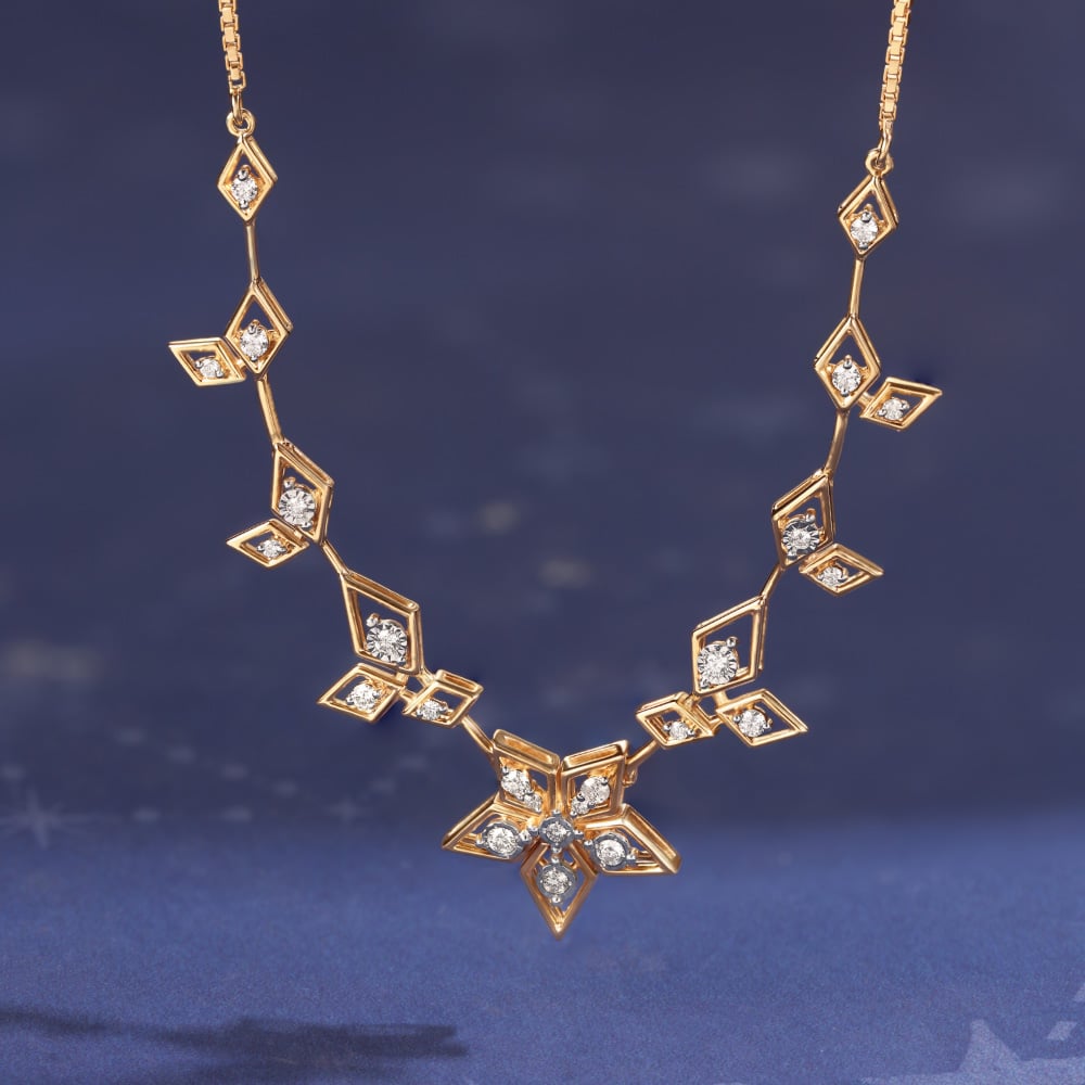 Cost of diamond on sale necklace in tanishq