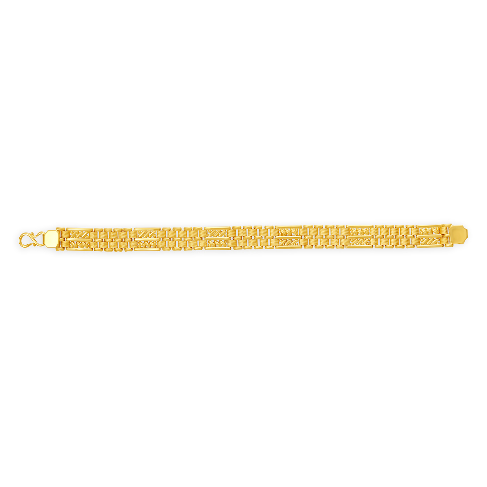 

Timeless 22 Karat Yellow Gold Etched Link Bracelet