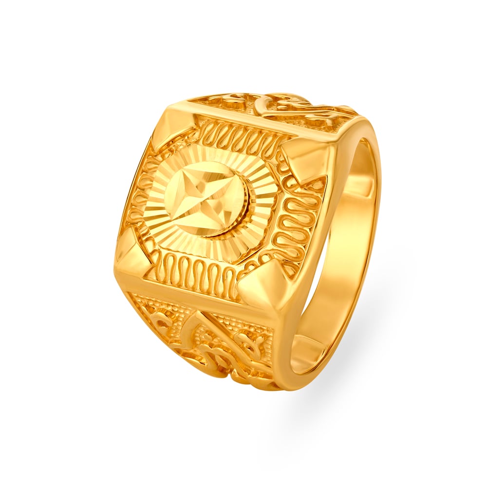 

Majestic 22 Karat Yellow Gold Stamp Style Finger Ring