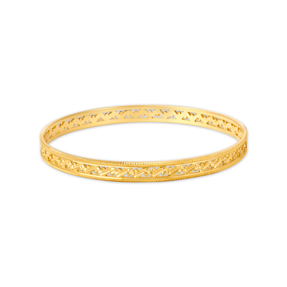 

Resplendent Yellow Gold Carved Bangles