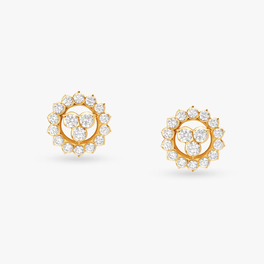 Twinkling Diamond Stud Earrings