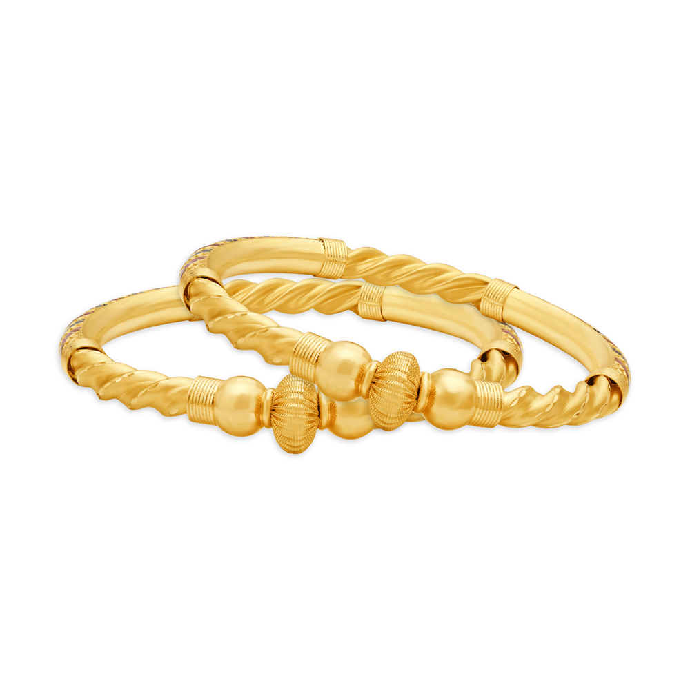 

Regal Yellow Gold Spiral Bangles