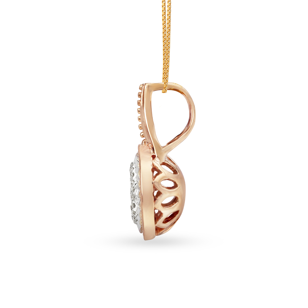 

Sophisticated 18 Karat White And Rose Gold And Diamond Pendant