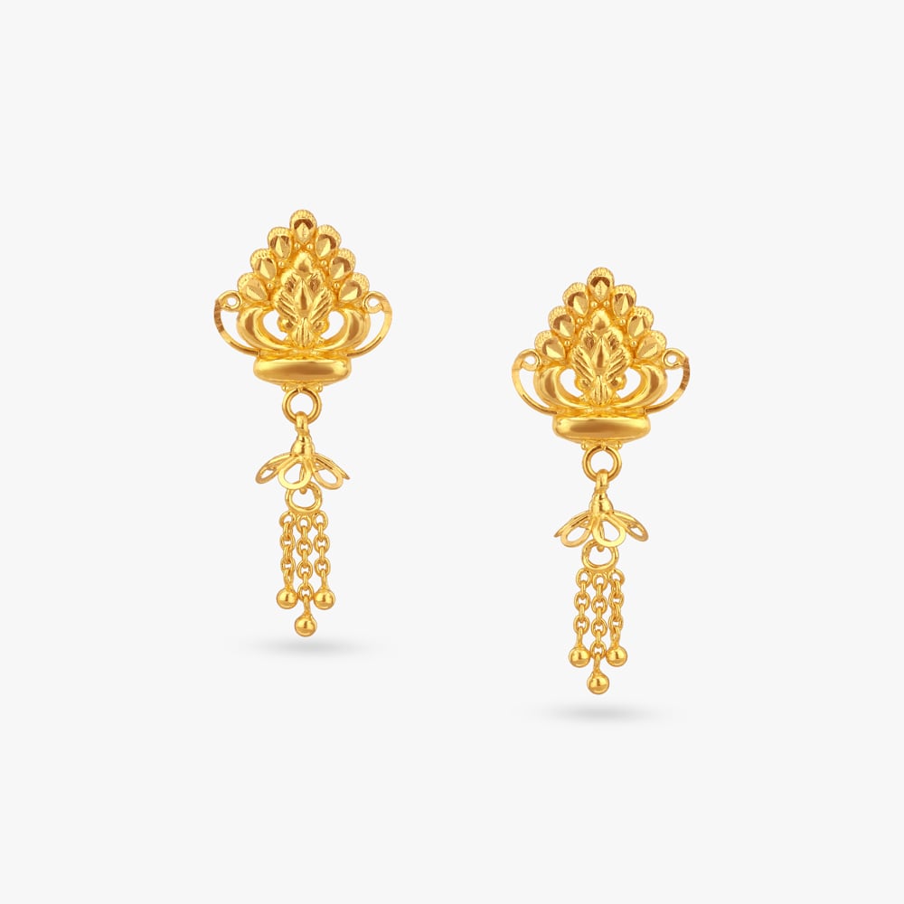 

Floral Cascade Gold Drop Earrings