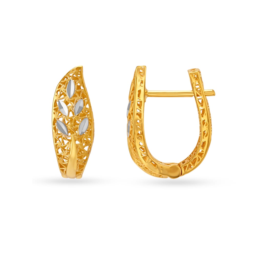 

Leaf Inspired Gold Hoop Earrings