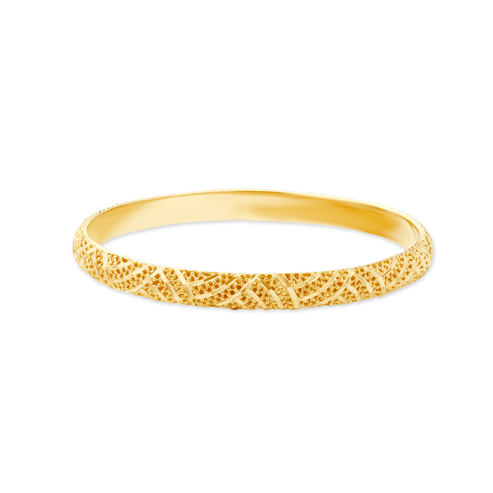 

Glimmering 22 Karat Yellow Gold Beaded Bangle