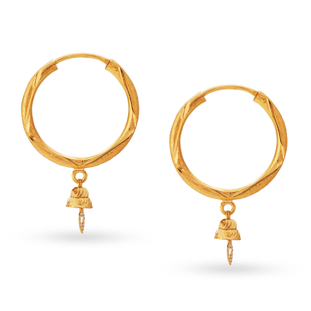 Linear Hoop Earrings with Un-cut Diamonds