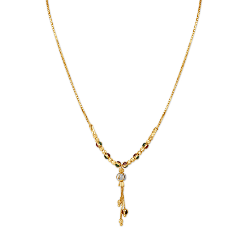 Aesthetic Hanging Bead Gold Chain