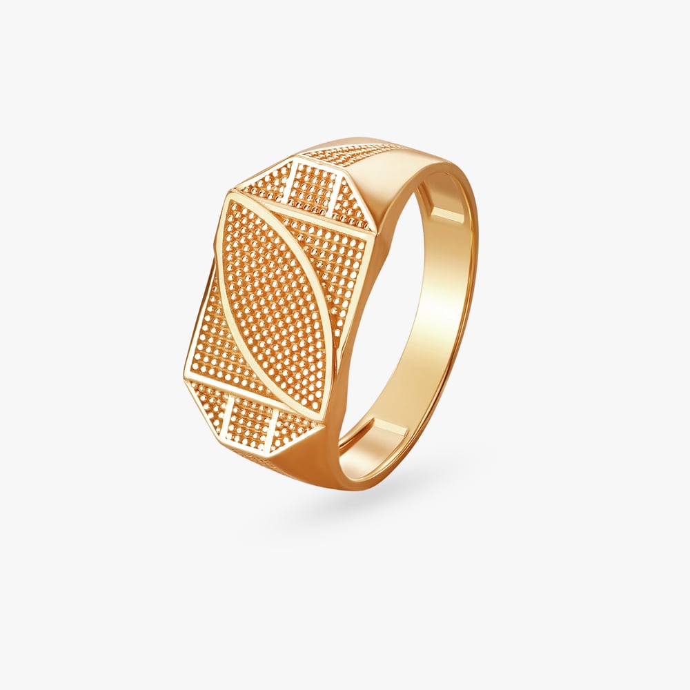 

Leaf Emblem Gold Finger Ring for Men