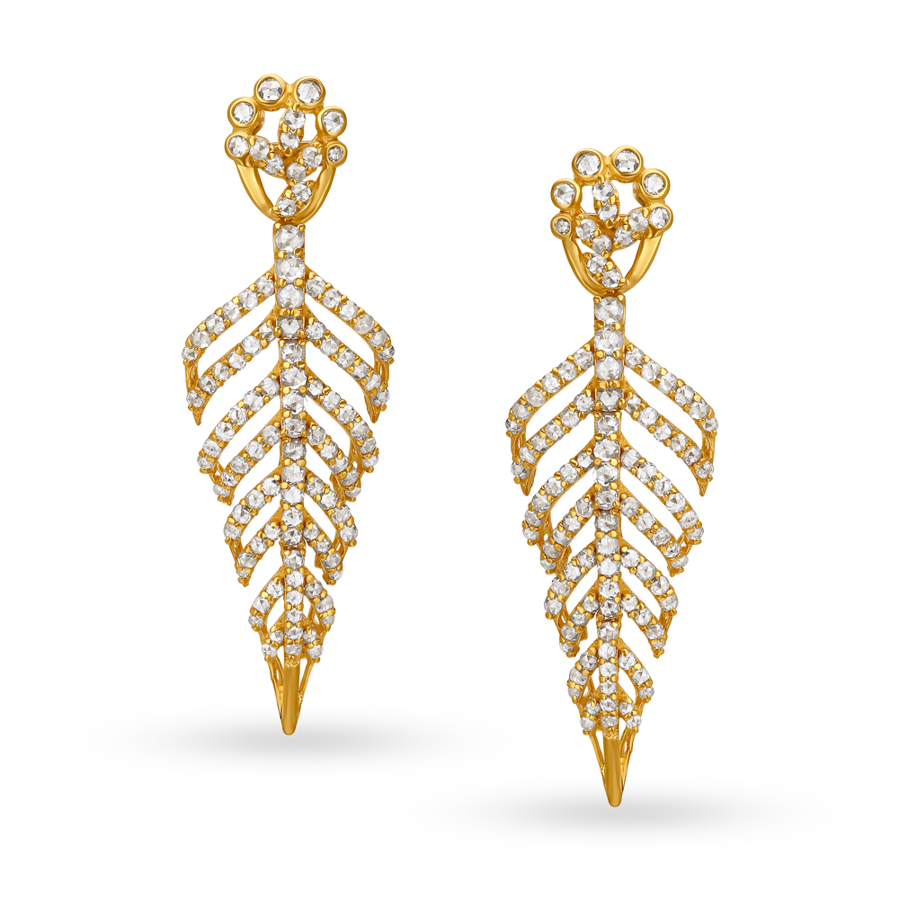 

Exquisite Drop Earrings with Un-cut Diamonds