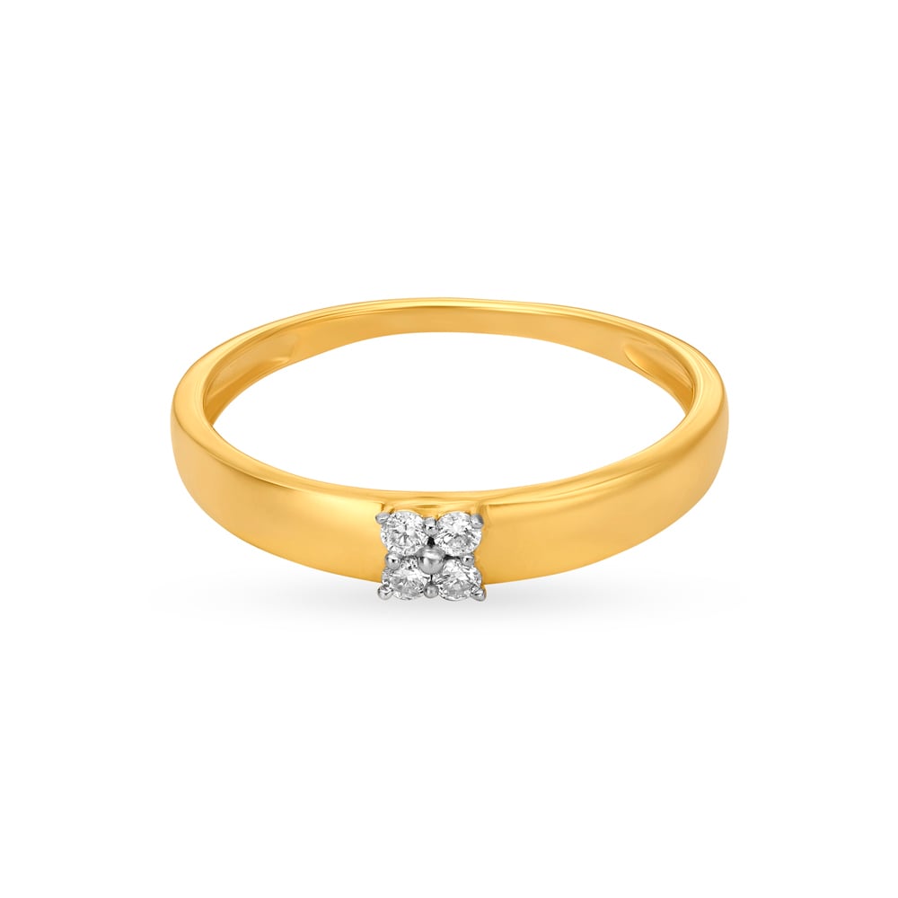 

Sleek 4 Stone Geometric Diamond Ring